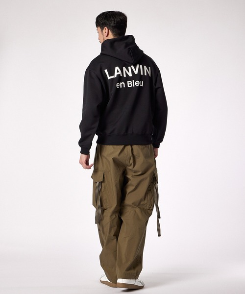 今期　ランバンオンブルー　異素材ギャザープルパーカー LANVIN en Bleu パーカー 「LANVIN ESSENTIAL」THERESE
