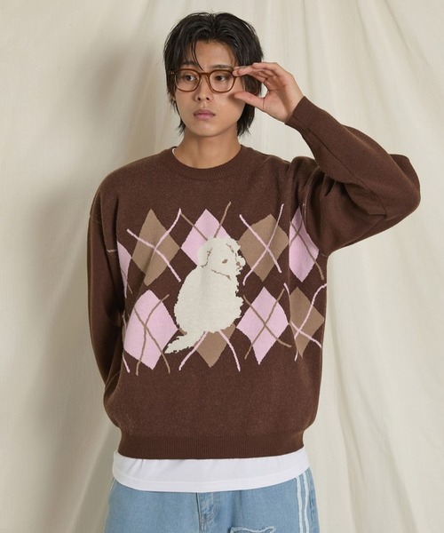 ニット セーター 「UNISEX」Wai Kei／MLTSアーガイルニット レディース メンズ