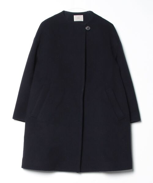 IENA（イエナ） ノーカラーコート 36 ネイビー レディース : ZOZOTOWN