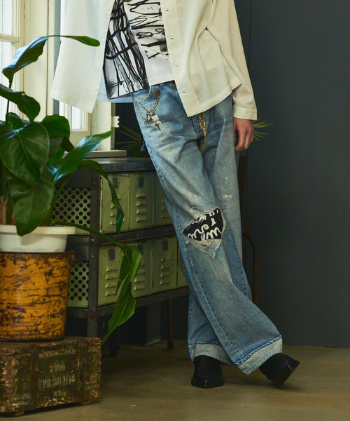 【ブラック】【40周年】RYOYA スタイリング スキニー デニムパンツ 5351 POUR LES HOMMES ジーンズ 「40周年」RYOYA スタイリング ワイド