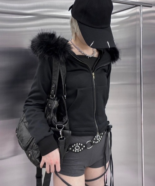 パーカー 「nmtc+」fur zip up hoodie / 「エヌエムティーシープラス