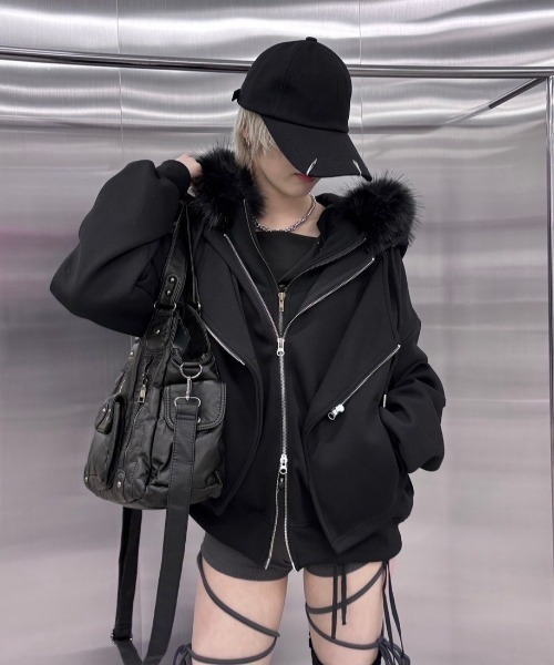 パーカー 「nmtc+」fur zip up hoodie / 「エヌエムティーシープラス