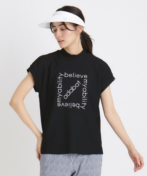 tシャツ ドライワッフルモックネックT レディース