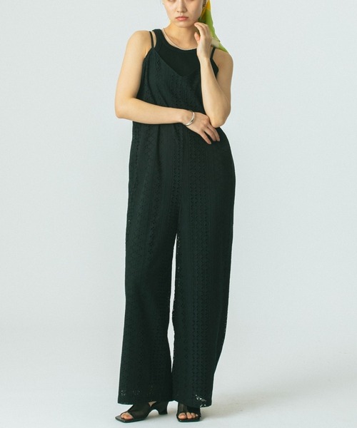 ROSE BUD オールインワン 「WEB・一部店舗限定」LACE ROMPERS