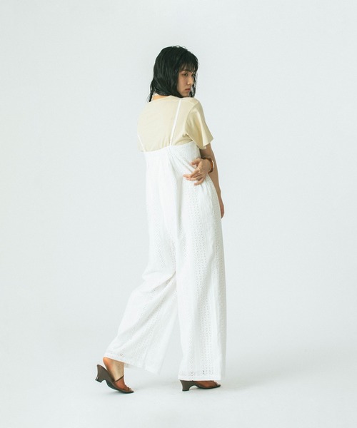 ROSE BUD オールインワン 「WEB・一部店舗限定」LACE ROMPERS