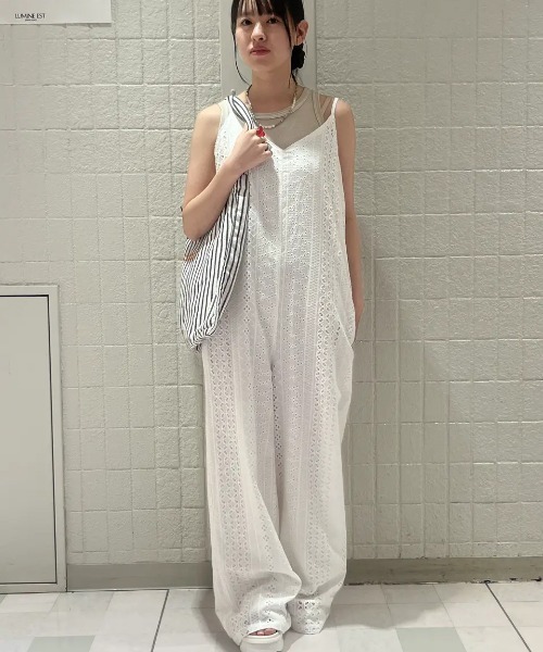 サロペット・オーバーオール・オールインワン eaphi BACK RIBBON LACE ROMPERS Eaphi BACK RIBBON LACE ROMPERS