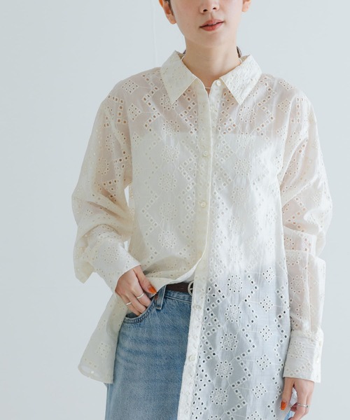 ブラウス シャツ 刺繍レースオーバーシャツ レディース URBAN RESEARCH ブラウス シャツ 刺繍レースオーバーシャツ