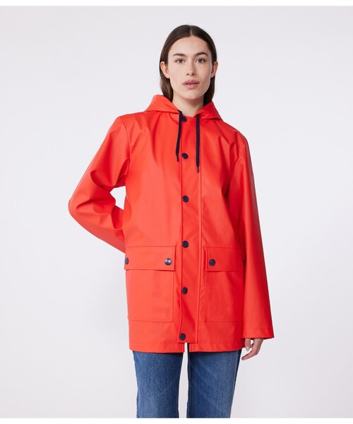 PETIT BATEAU 赤 レインコート　XS 1334.jpg