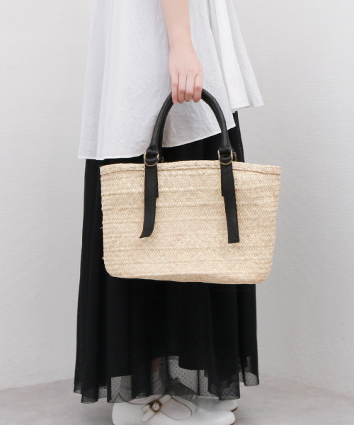 perche（ペルケ） かごバッグ カゴバッグ perche / 牛革付属椰子かご