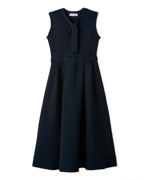 CELFORD ワンピース カシュクールリボンノースリーブワンピース
