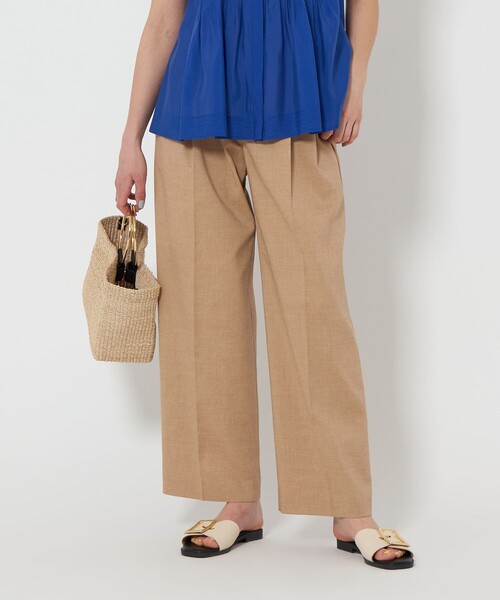 green label relaxing スラックス パンツ P/LI 2タック ワイド