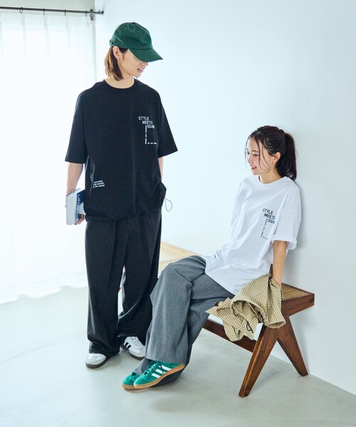 REFLEM レフレム サイドジップ ビッグシルエット Tシャツ SHIDE-CODE×RANDOMビッグシルエットTシャツ（white） | SHIDE-sign