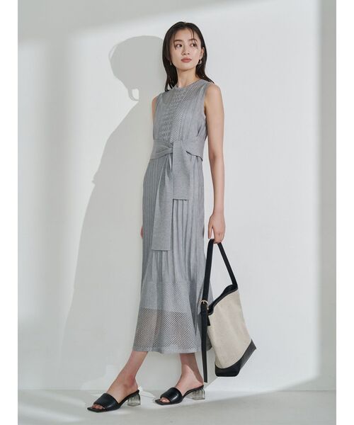 【美品・40％オフ】LAGUNAMOONストライプメッシュニットワンピース LAGUNAMOON ワンピース ストライプメッシュニットワンピース