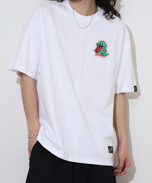 ☆ドイツ発*COS*新作*ラップフロントTシャツドレス/Grey☆ CRONOS LOGO OVERSIZE T-SHIRTS【WHITE×PURPLE】