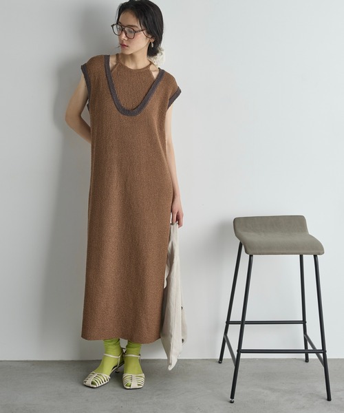 今季新作！フレンチスリーブニットワンピース JENNE フレンチスリーブサマーニットワンピース｜JENNE(ジェンヌ
