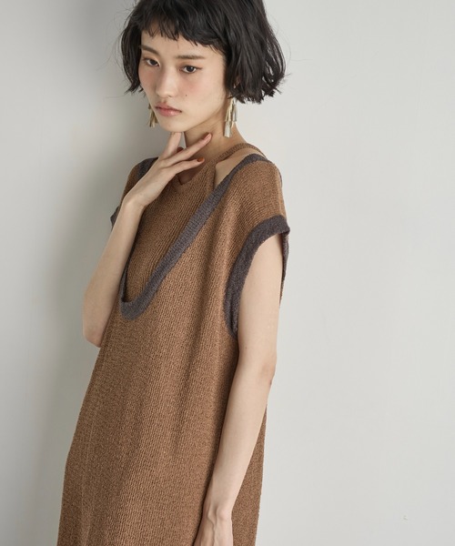 今季新作！フレンチスリーブニットワンピース JENNE フレンチスリーブサマーニットワンピース｜JENNE(ジェンヌ