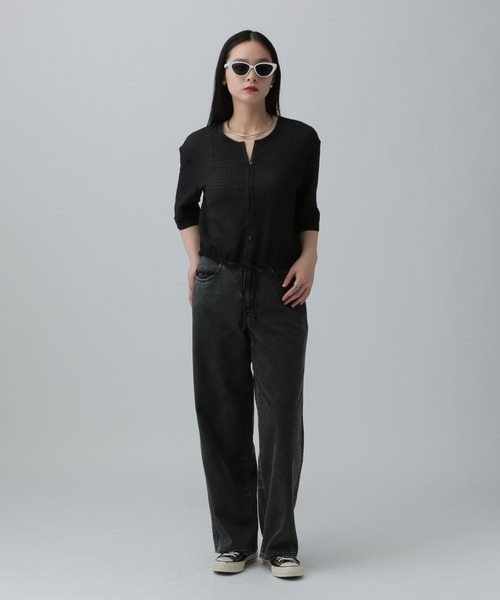 LEPSIM（レプシィム） カーディガン シャーリングブラウス6分袖