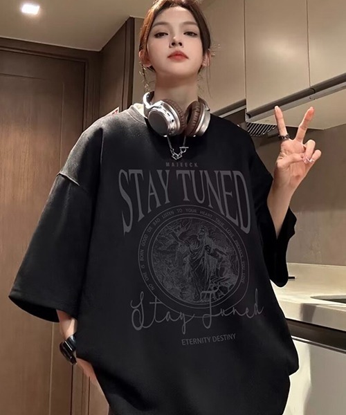 NO WAY tシャツ /ベロアタッチオーバーサイズプリントTシャツ メンズ