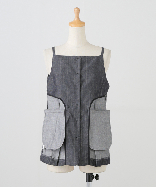 ベスト ジレ SERGE de bleu/サージ STRAP VEST レディース SURGE ベスト ジレ SERGE de bleu/サージ STRAP VEST レディース