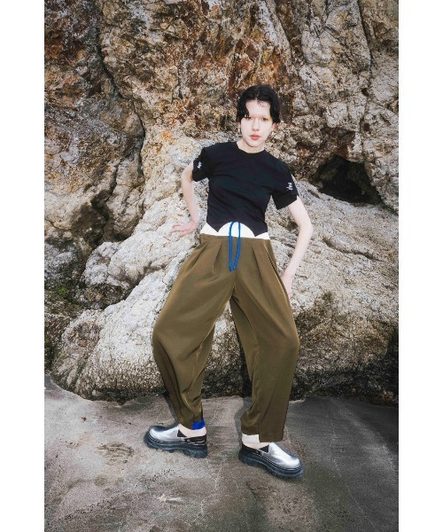ボトムス　ズボン　パンツ　ommo OMMO スラックス パンツ BOLCKING EASY TUCK PT レディース