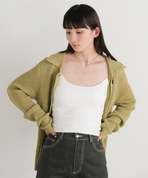 select MOCA（セレクトモカ） ニットカーディガン FREE ライトグリーン