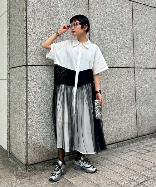 Narcissus ナルシス チュールワンピース Narcissus ワンピース 「Narcissus」メッシュチュールワンピース
