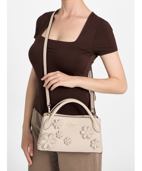 GUESS Zaria Small Girlfriend Satchel – Borsa A Tracolla Donna, Colore Tortora, Taglia Unica