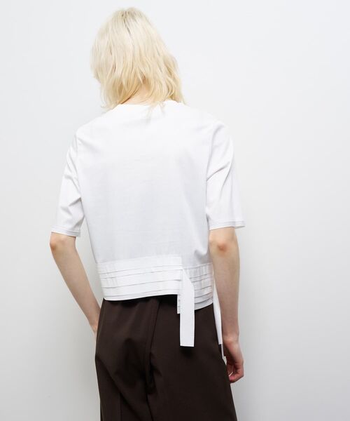 LANVIN en Bleu tシャツ アシンメテープフリルカットソー