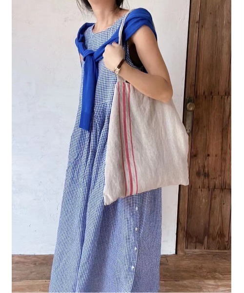 Aelina ワンピース サイドボタン付きチェック柄ワンピース : ZOZOTOWN