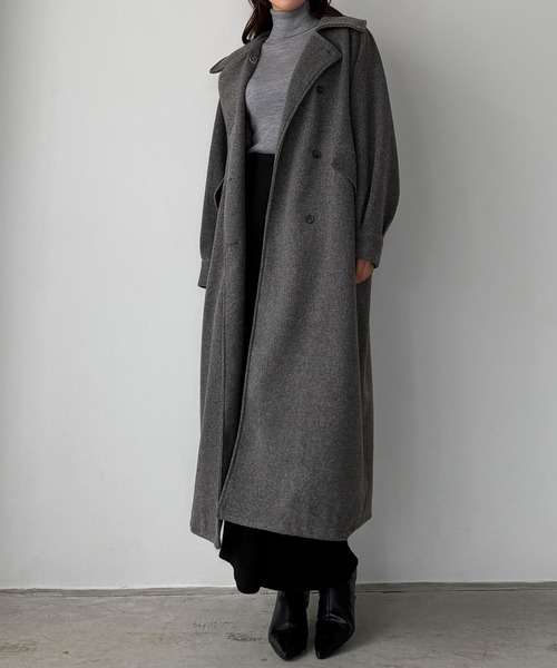 callautia（カラウティア） ステンカラーコート コート マーブルボタン