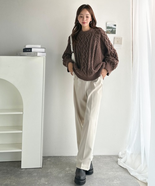 classicalelf ニット セーター ざっくり感で一瞬でこなれ顔立体アラン