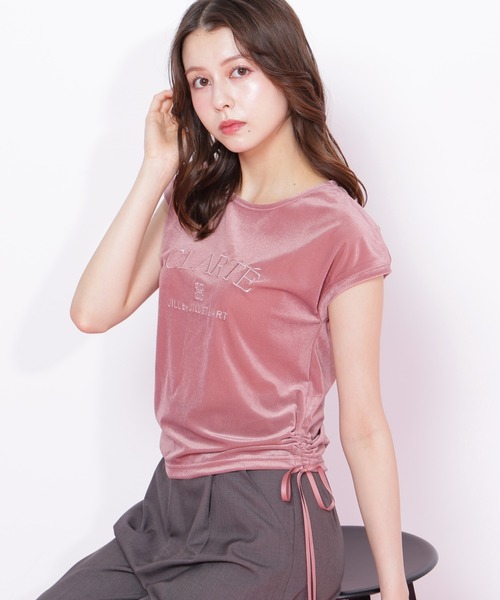 tシャツ ベロアコンパクトTシャツ レディース