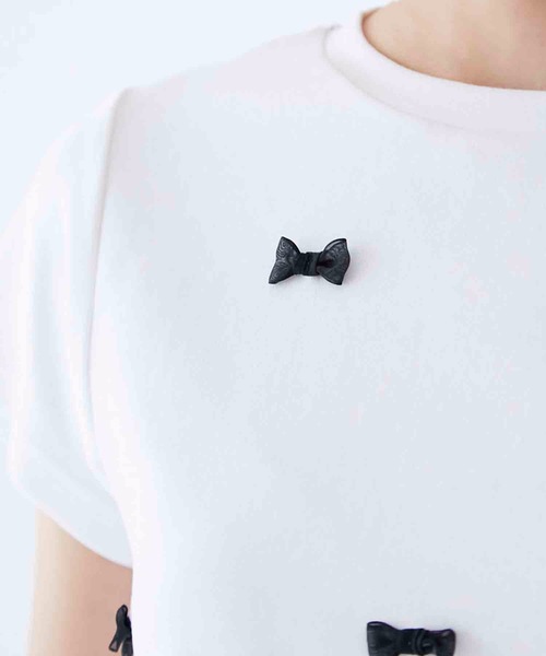 「M y u」 半袖Tシャツ MEDIUM ブラック×ホワイト レディース