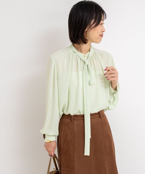 NOLLEY'S ブラウス シャツ ジョーゼットボウタイブラウス