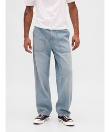 GAP ジーンズ ストライプバギーデニム メンズ : ZOZOTOWN Yahoo
