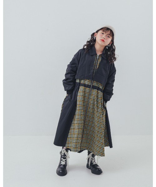 ワンピース チェックzipperジャケットワンピース キッズ 子供服 女の子 | unica | 07