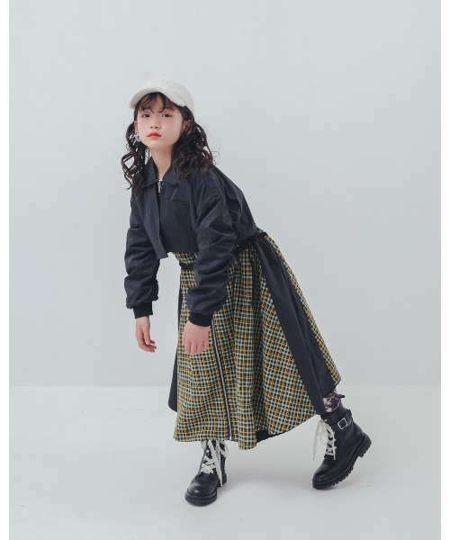 ワンピース チェックzipperジャケットワンピース キッズ 子供服 女の子 | unica | 08