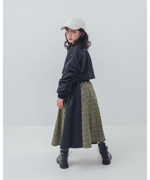 ワンピース チェックzipperジャケットワンピース キッズ 子供服 女の子 | unica | 09