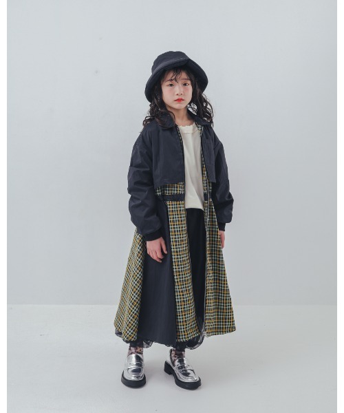 ワンピース チェックzipperジャケットワンピース キッズ 子供服 女の子 | unica | 10