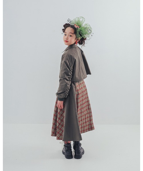 ワンピース チェックzipperジャケットワンピース キッズ 子供服 女の子 | unica | 16