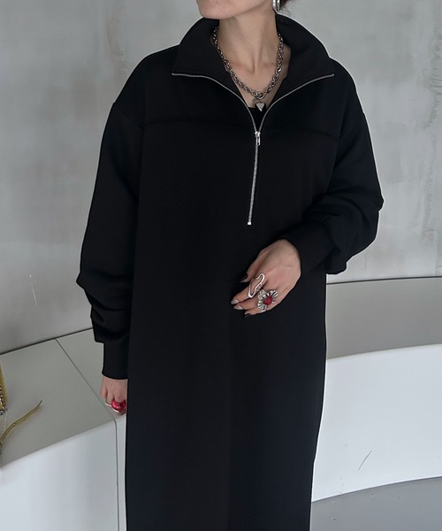 ベイビィ スウェット生地コートワンピース ファー付きツイル＆チェックコートワンピース(110~150cm)(110cm グレー