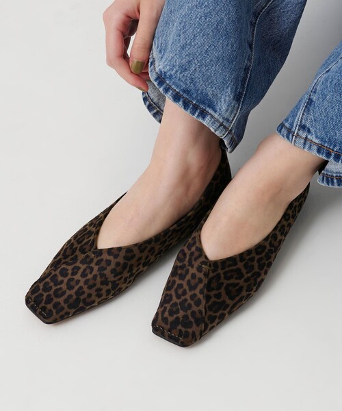 BEAUTY＆YOUTH UNITED ARROWS パンプス Vカット レオパード フラット