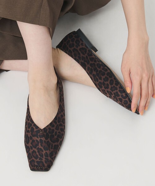 BEAUTY＆YOUTH UNITED ARROWS パンプス Vカット レオパード フラット