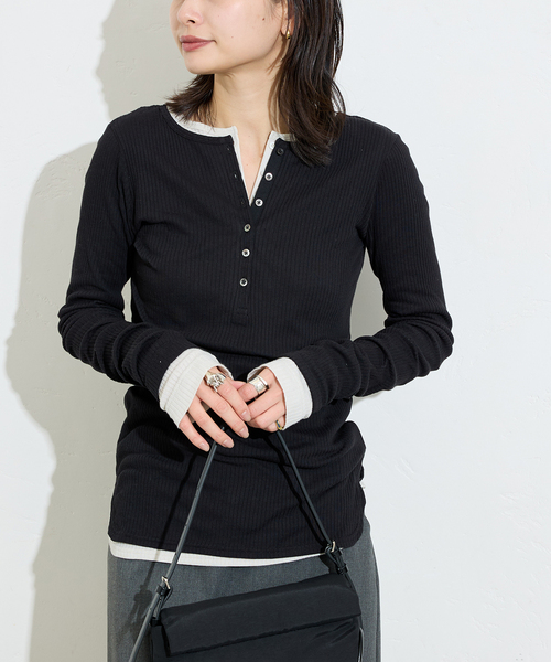 シアーテレコヘンリーネックプルオーバー 2枚セット JOURNAL STANDARD（ジャーナルスタンダード） tシャツ 「追加2」シアー