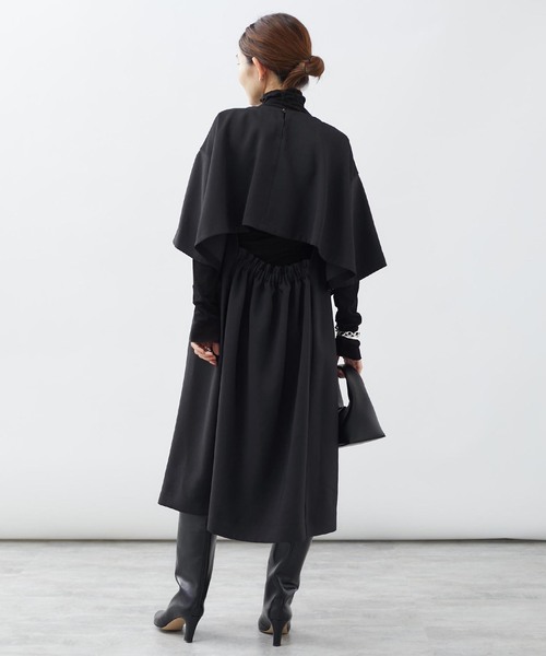 「VERMEIL par iena」 半袖ワンピース - ブラック レディース_画像3