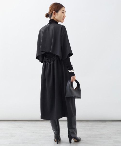 「VERMEIL par iena」 半袖ワンピース - ブラック レディース_画像4