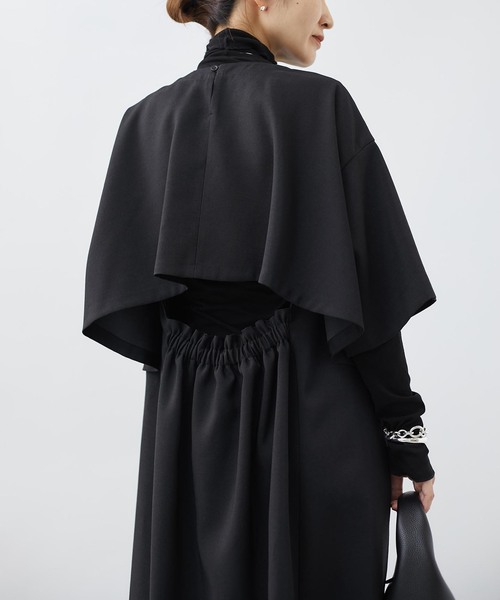 「VERMEIL par iena」 半袖ワンピース - ブラック レディース_画像5