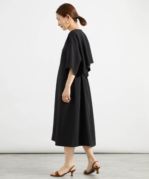 「VERMEIL par iena」 半袖ワンピース - ブラック レディース_画像7