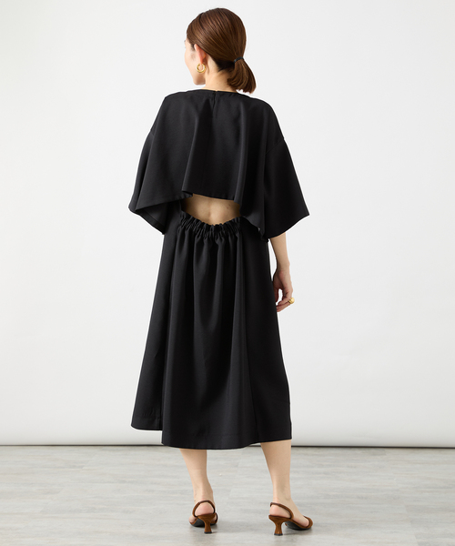 「VERMEIL par iena」 半袖ワンピース - ブラック レディース_画像8