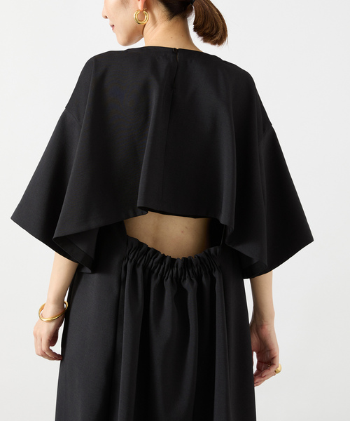 「VERMEIL par iena」 半袖ワンピース - ブラック レディース_画像9